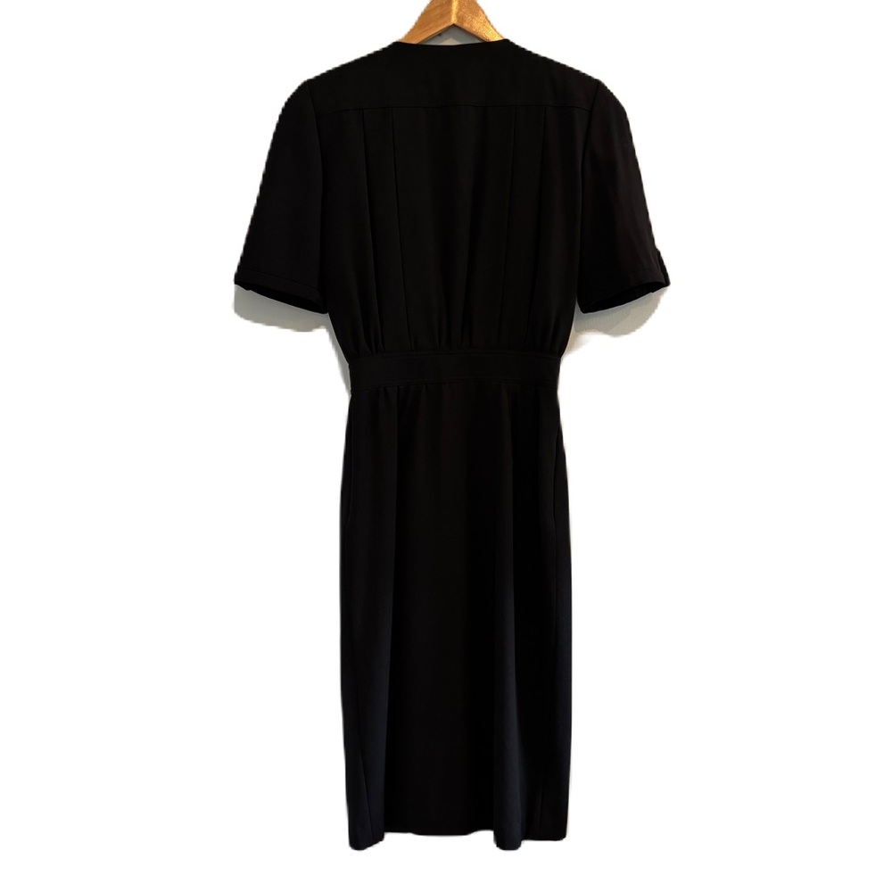 Vintage 90’s Valentino Double Breasted Wool Black Dress Size 40 - Picture 2 of 7